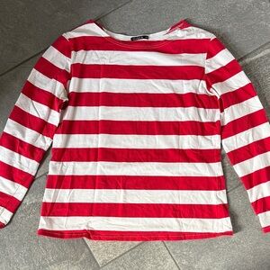 Red & White Peppermint Striped Long Sleeve Shirt